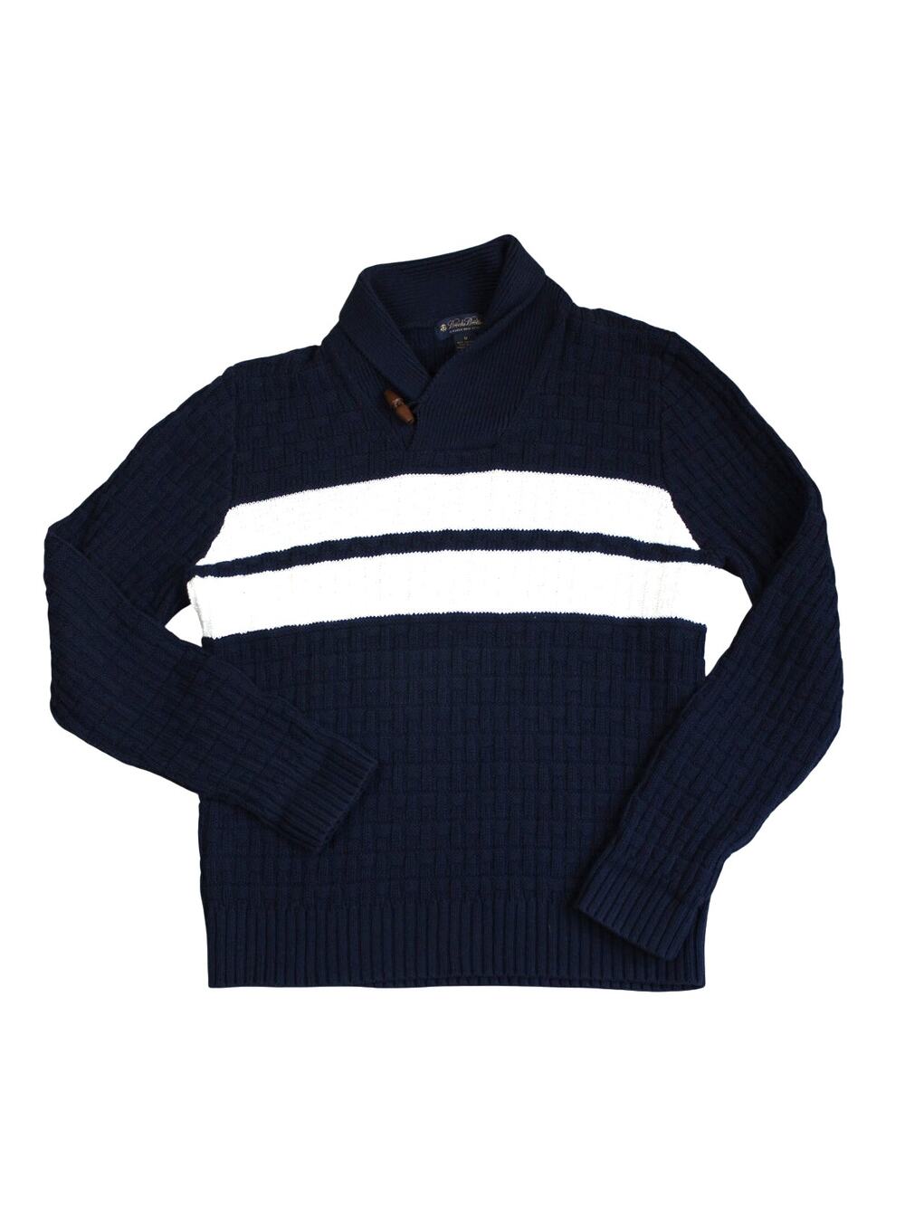 Brooks Brothers Wool Toggle Sweater Mens Medium Blue Cotton Preppy Coastal